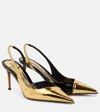 Alexandre Vauthier Metallic Faux Leather Slingback Pumps In Gold