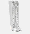 Alexandre Vauthier Metallic Leather Over-the-knee Boots In Silver