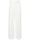Alexandre Vauthier Mid-rise Palazzo Crepe Trousers In White