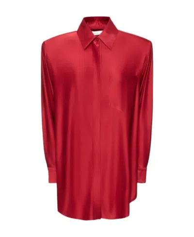 Alexandre Vauthier Mini Shirt Dress In Red