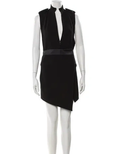 Pre-owned Alexandre Vauthier Mock Neck Knee-length Dress In Black