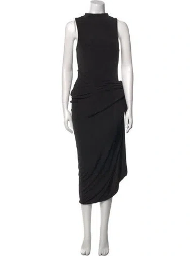 Pre-owned Alexandre Vauthier Mock Neck Long Dress In Black