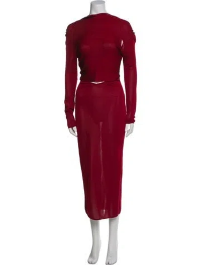 Pre-owned Alexandre Vauthier Mock Neck Long Dress W/ Tags In Red