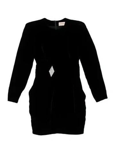 Pre-owned Alexandre Vauthier Mock Neck Mini Dress In Black
