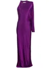Alexandre Vauthier Off-shoulder Satin-finish Gown In Purple