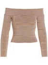 Alexandre Vauthier Pink Off-shoulder Top In Pink