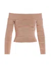 Alexandre Vauthier Bare-shoulder Blouse In Brown