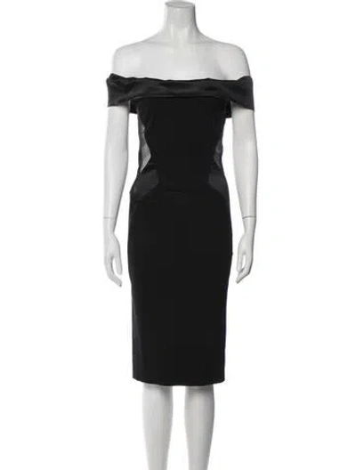 Pre-owned Alexandre Vauthier Off-the-shoulder Knee-length Dress In Black