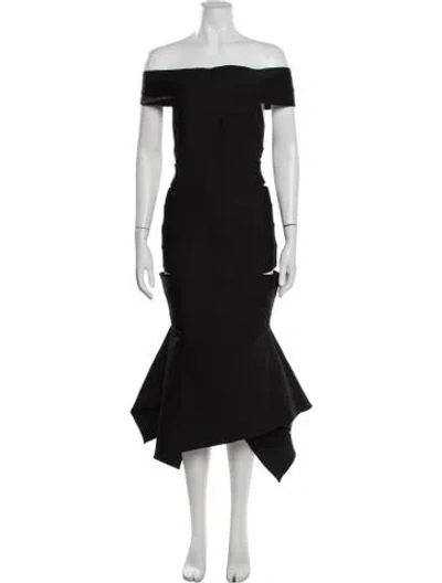 Pre-owned Alexandre Vauthier Off-the-shoulder Midi Length Dress W/ Tags In Black