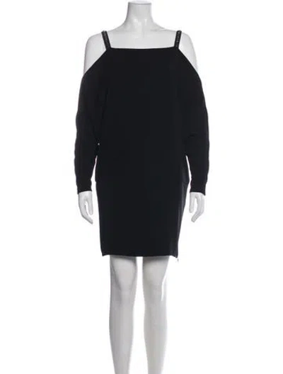 Pre-owned Alexandre Vauthier Off-the-shoulder Mini Dress In Black