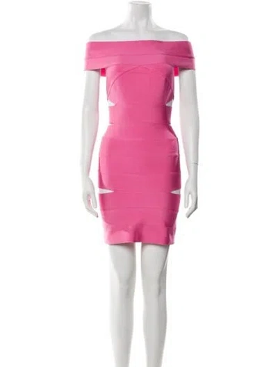 Pre-owned Alexandre Vauthier Off-the-shoulder Mini Dress W/ Tags In Pink