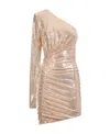 Alexandre Vauthier Gold Mini Dress In Nude