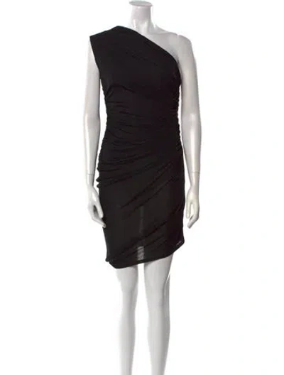 Pre-owned Alexandre Vauthier One-shoulder Knee-length Dress In Black