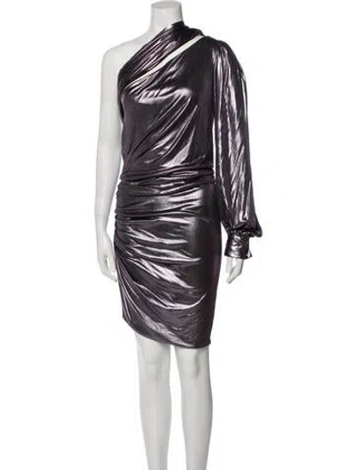 Pre-owned Alexandre Vauthier One-shoulder Knee-length Dress In Purple
