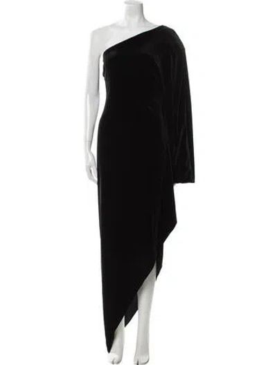 Pre-owned Alexandre Vauthier One-shoulder Long Dress In Black