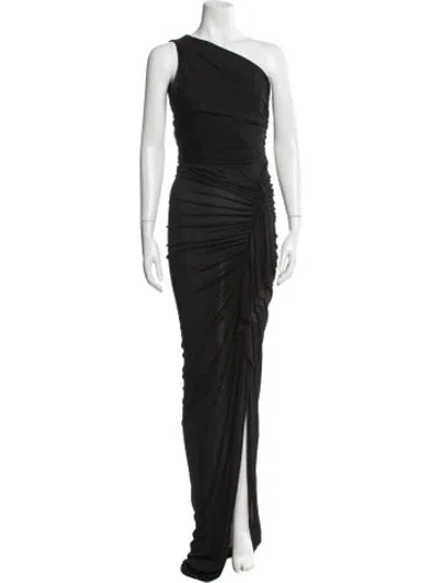 Pre-owned Alexandre Vauthier One-shoulder Long Dress In Black