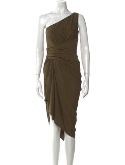 Pre-owned Alexandre Vauthier One-shoulder Long Dress In Green