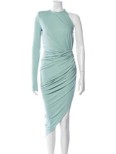 Pre-owned Alexandre Vauthier One-shoulder Midi Length Dress W/ Tags In Blue/green