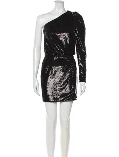 Pre-owned Alexandre Vauthier One-shoulder Mini Dress In Black