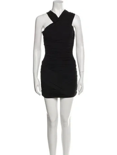 Pre-owned Alexandre Vauthier One-shoulder Mini Dress In Black