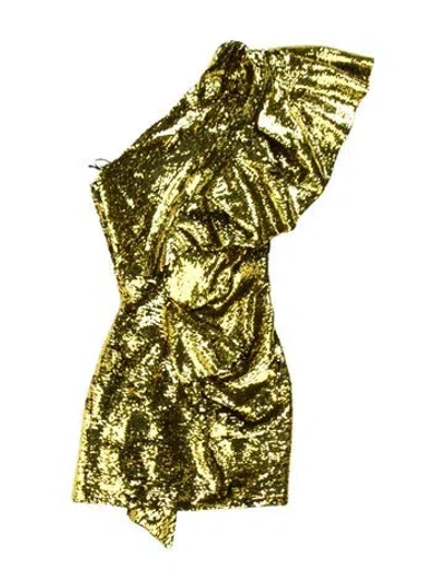 Pre-owned Alexandre Vauthier One-shoulder Mini Dress In Green