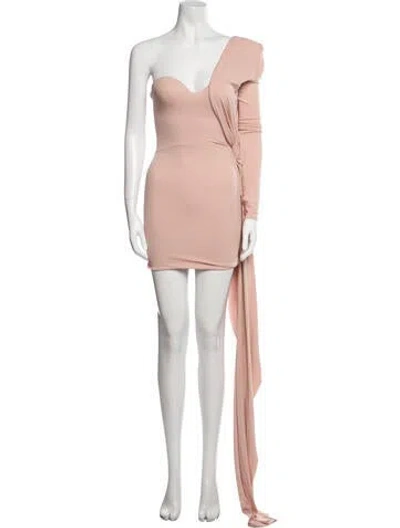 Pre-owned Alexandre Vauthier One-shoulder Mini Dress In Neutral