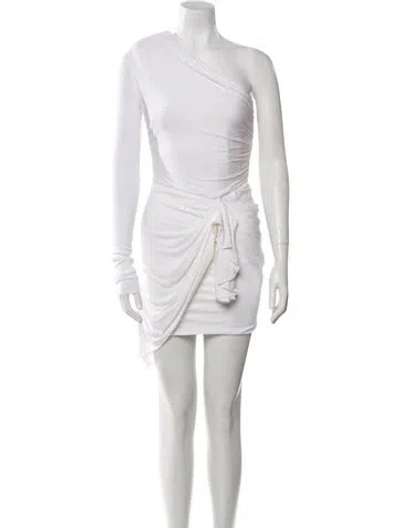 Pre-owned Alexandre Vauthier One-shoulder Mini Dress In Neutral