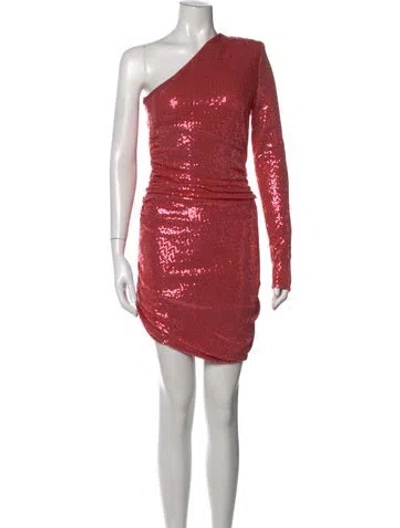 Pre-owned Alexandre Vauthier One-shoulder Mini Dress In Pink