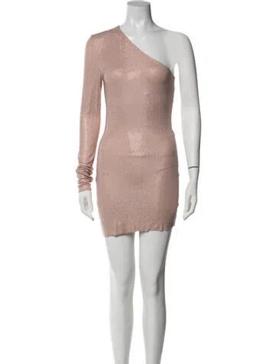 Pre-owned Alexandre Vauthier One-shoulder Mini Dress In Pink