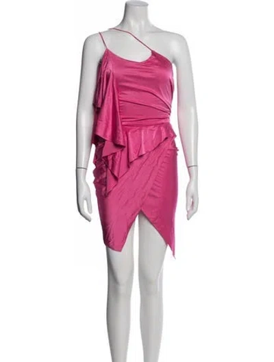 Pre-owned Alexandre Vauthier One-shoulder Mini Dress In Red