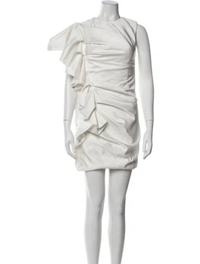 Pre-owned Alexandre Vauthier One-shoulder Mini Dress In White