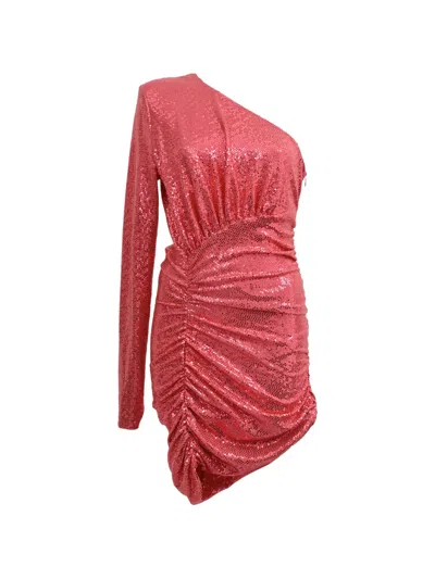 Pre-owned Alexandre Vauthier One-shoulder Sequined Dress In Pink