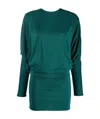Alexandre Vauthier Wide-shoulder Knitted Dress In Green