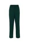 Alexandre Vauthier Central Pleat Wool Trousers In Green