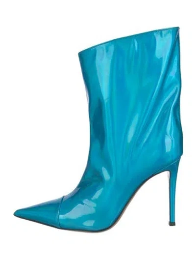 Pre-owned Alexandre Vauthier Patent Leather Boots In Blue/metallic