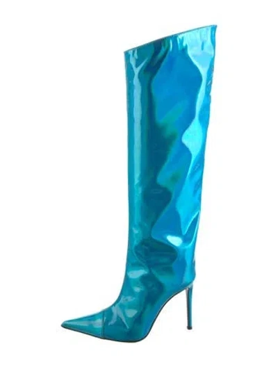 Pre-owned Alexandre Vauthier Patent Leather Boots In Blue/metallic