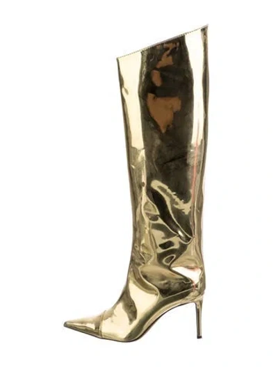 Pre-owned Alexandre Vauthier Patent Leather Boots In Gold/metallic