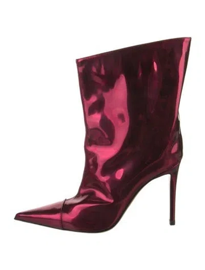 Pre-owned Alexandre Vauthier Patent Leather Boots In Pink