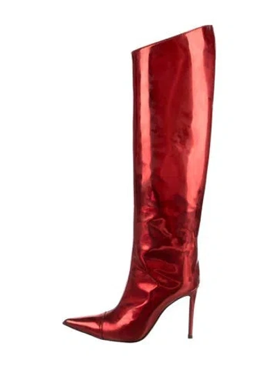 Pre-owned Alexandre Vauthier Patent Leather Boots In Red