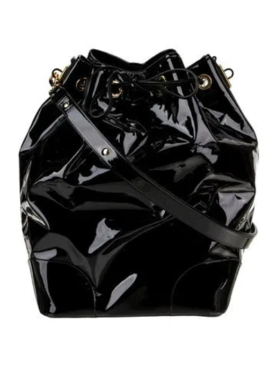 Pre-owned Alexandre Vauthier Patent Leather Bucket Bag In Black