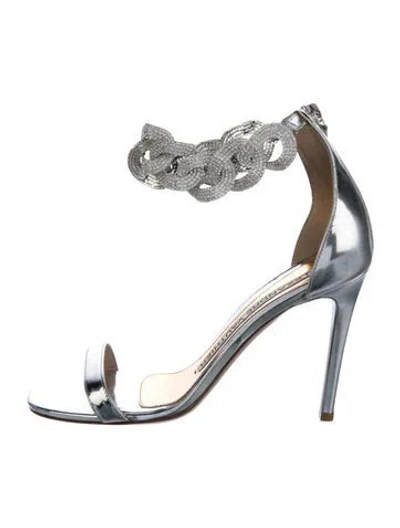 Pre-owned Alexandre Vauthier Patent Leather Chain-link Accents Sandals