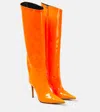 Alexandre Vauthier Patent Leather Knee-high Boots In Orange