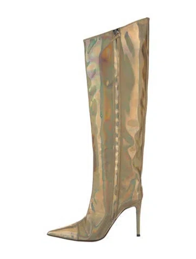 Pre-owned Alexandre Vauthier Patent Leather Patterned Boots In Neutrals