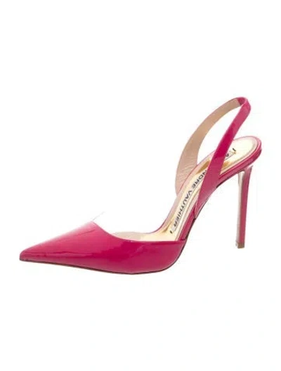 Pre-owned Alexandre Vauthier Patent Leather Slingback Pumps In Pink