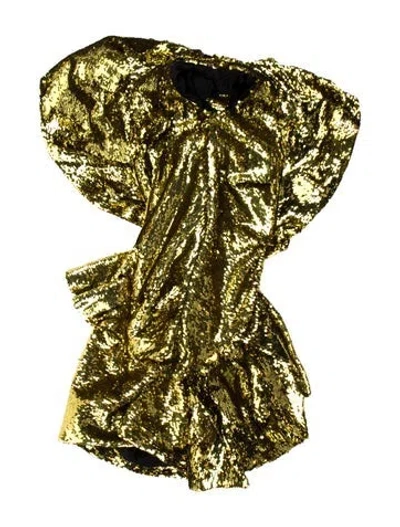 Pre-owned Alexandre Vauthier Patterned Mini Dress In Gold
