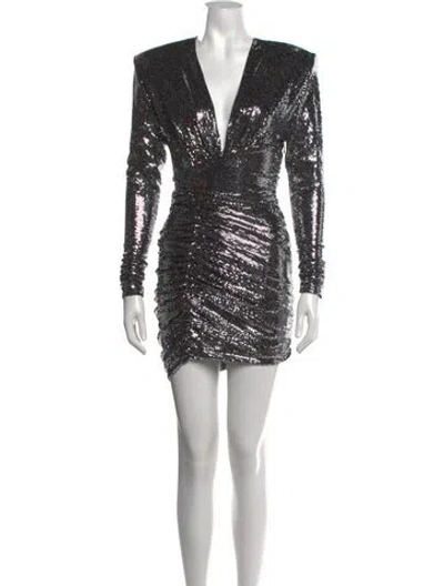 Pre-owned Alexandre Vauthier Patterned Mini Dress W/ Tags In Silver