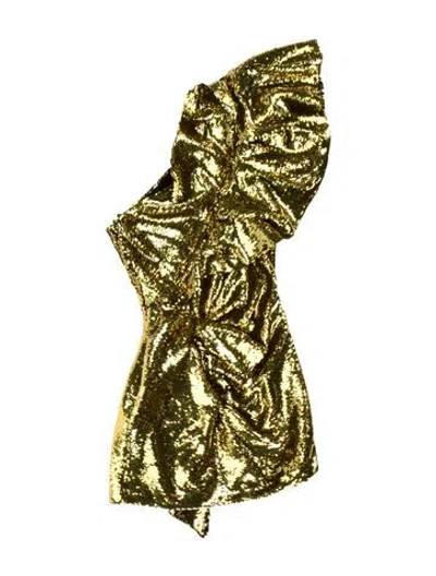 Pre-owned Alexandre Vauthier Patterned Mini Dress W/ Tags In Yellow