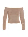 Alexandre Vauthier Pink Off-shoulder Top In Pink