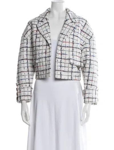 Pre-owned Alexandre Vauthier Plaid Print Blazer In White
