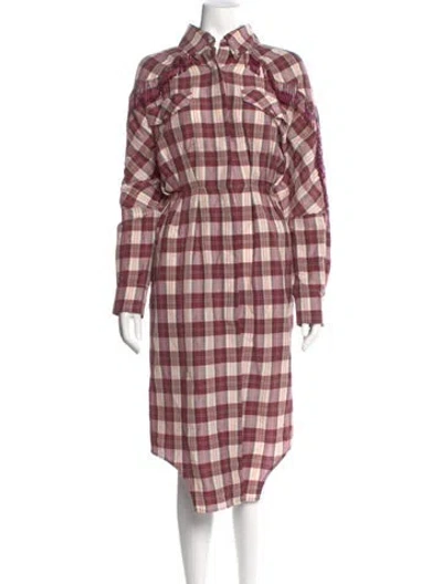Pre-owned Alexandre Vauthier Plaid Print Midi Length Dress In Neutral